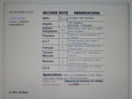 o les notes